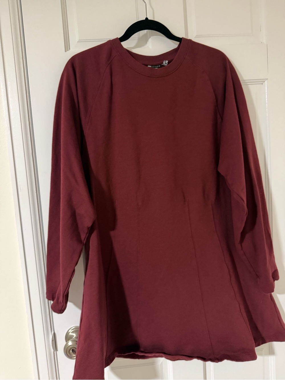ASOS Curve Maroon Long-Sleeve Sweatshirt Dress